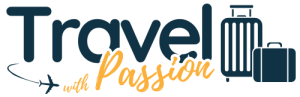 Travel with Passion logo featuring luggage design.